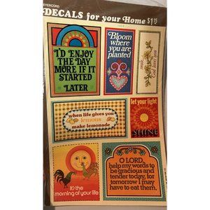 Vintage 1970's Decals Sayings Inspirational Religious Retro